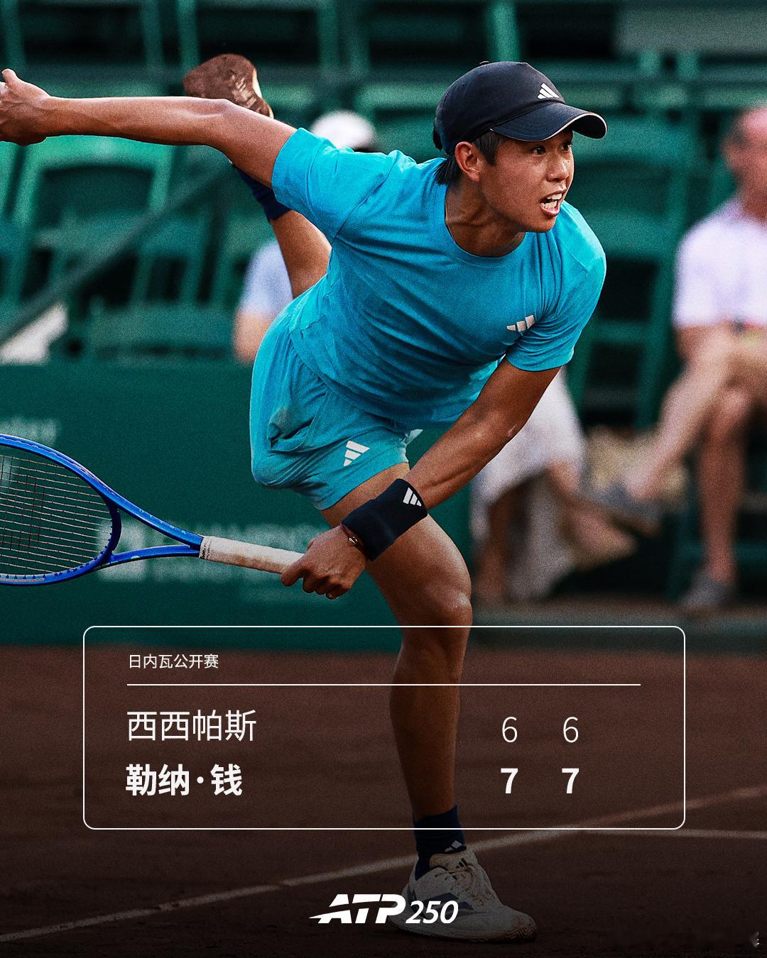 勒纳·钱淘汰西西帕斯！ATP250日内瓦站男单第二轮，4号种子勒纳·钱在首盘抢