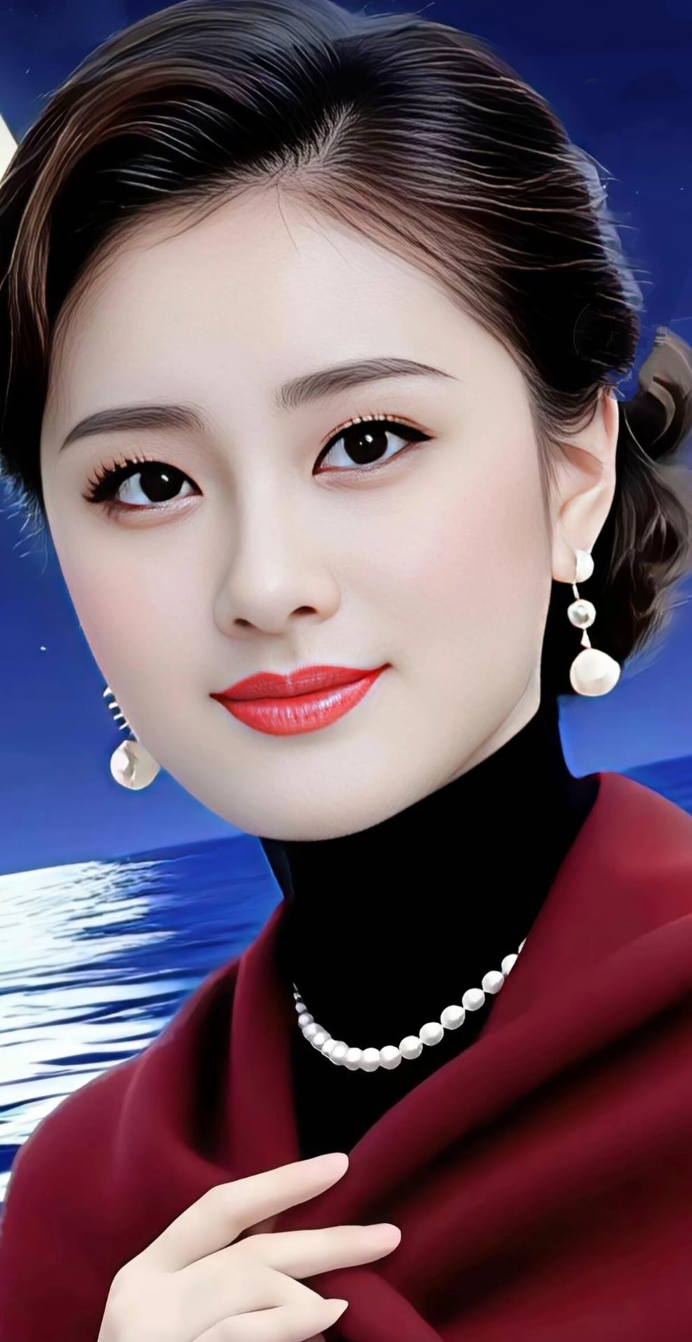 优雅红唇，珍珠闪耀，气质满分！💄✨