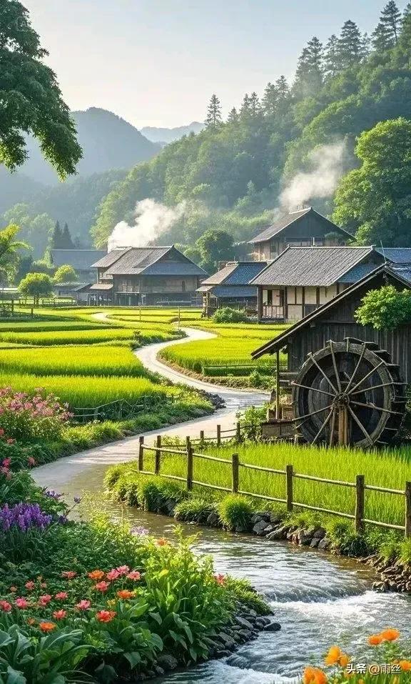 田园风光无限好，青烟袅袅烟火气十足。