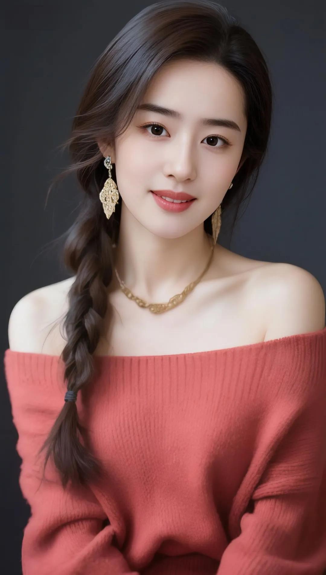 优雅少女风，红衣搭配金饰，美不胜收！