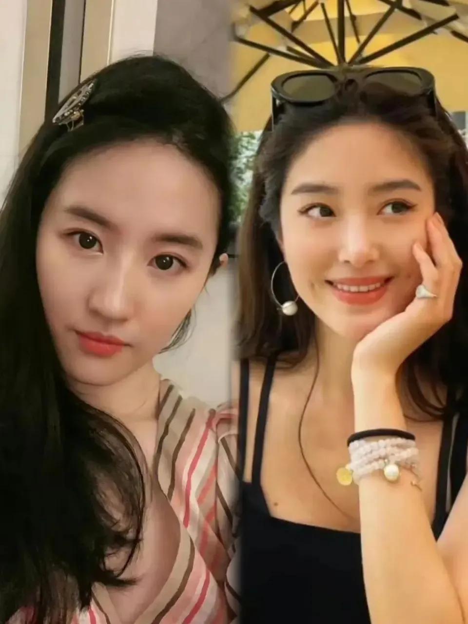 刘亦菲与杨采钰同框：不论颜值还是笑容，也不论是气质还是身材都被杨采钰实力碾压呀，