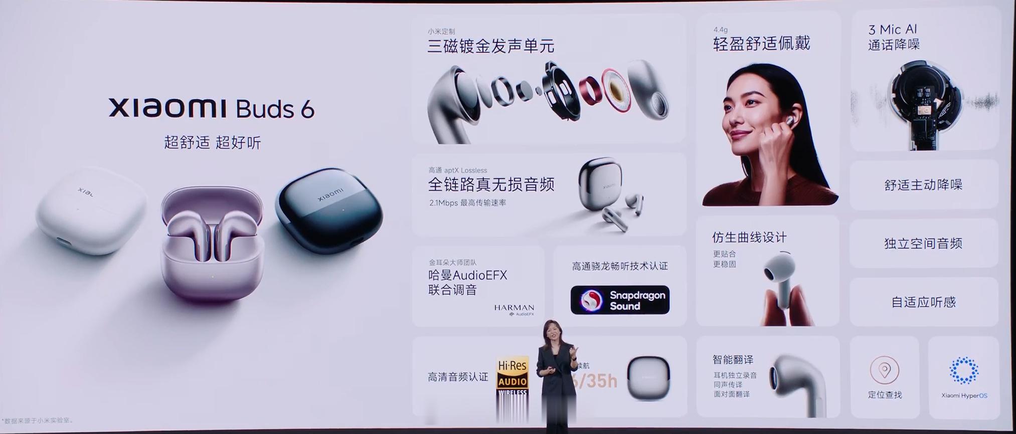 小米Buds6售价699元，半入耳降噪，全链路无损音频，最高传输速率2