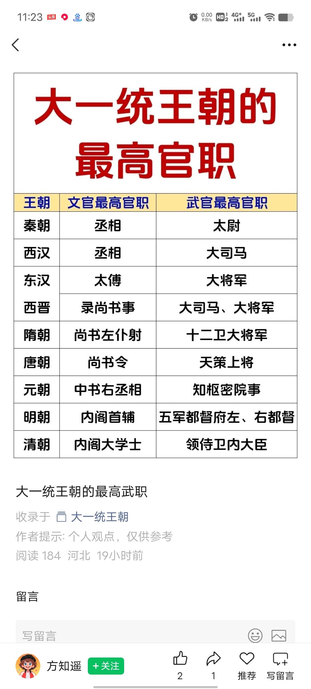 聊聊大一统王朝的最高官职。秦朝实行三公九卿制度，丞相是最大官职之一。它是皇帝重要