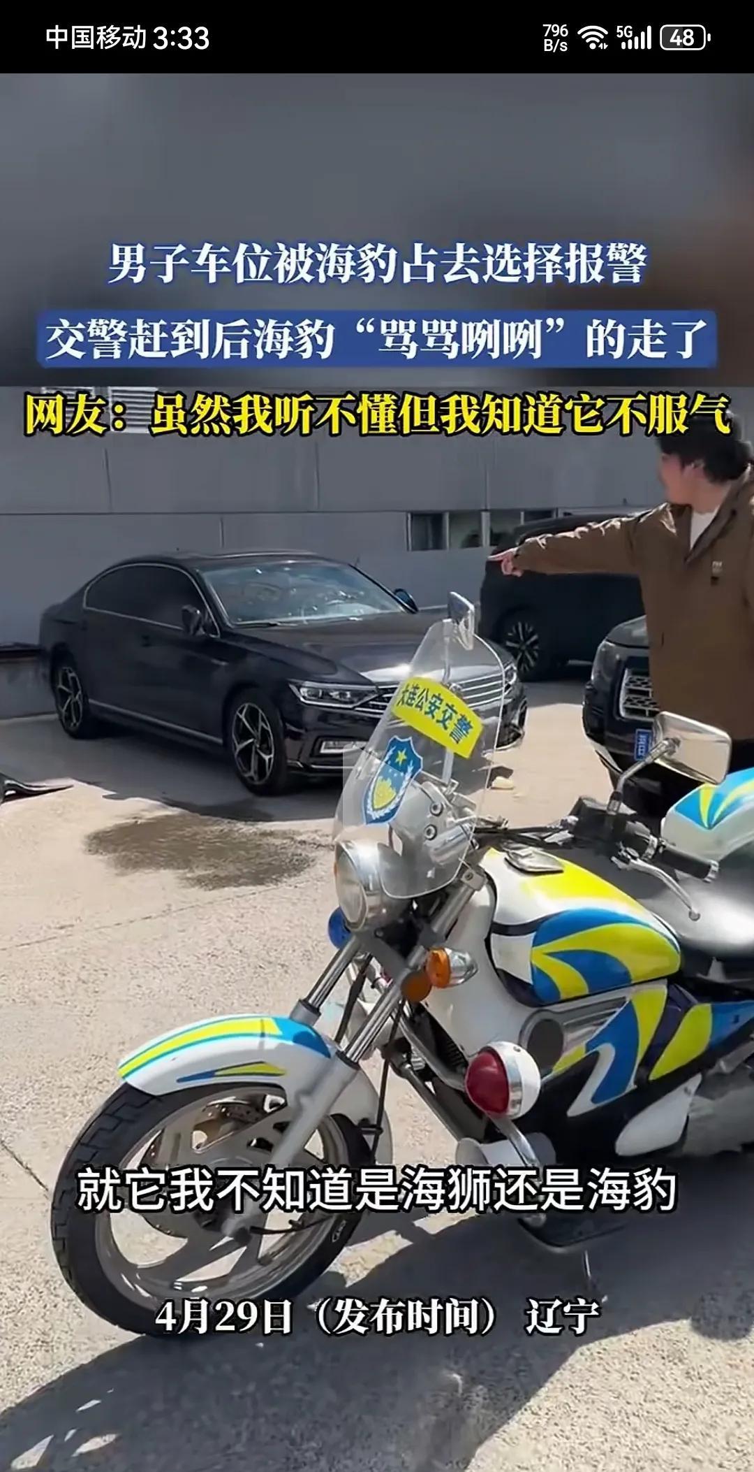 一个叫什么海豹的，赶也赶不走长期占领车主的车位，车主无奈报警，最后，警察出面才赶