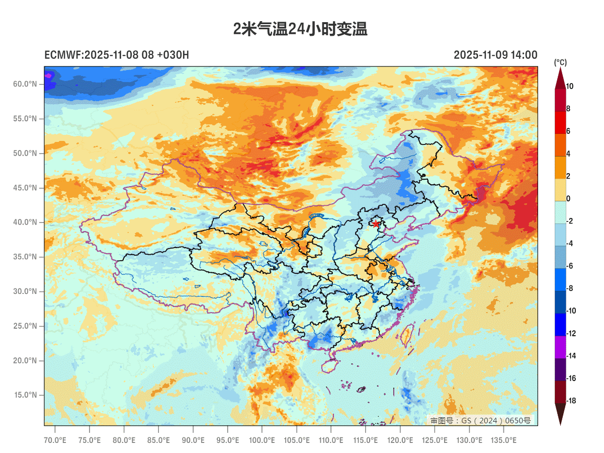 【气温】明后两天还有冷空气影响我国，导致小幅降温。不过11日以后冷空气暂时减弱，