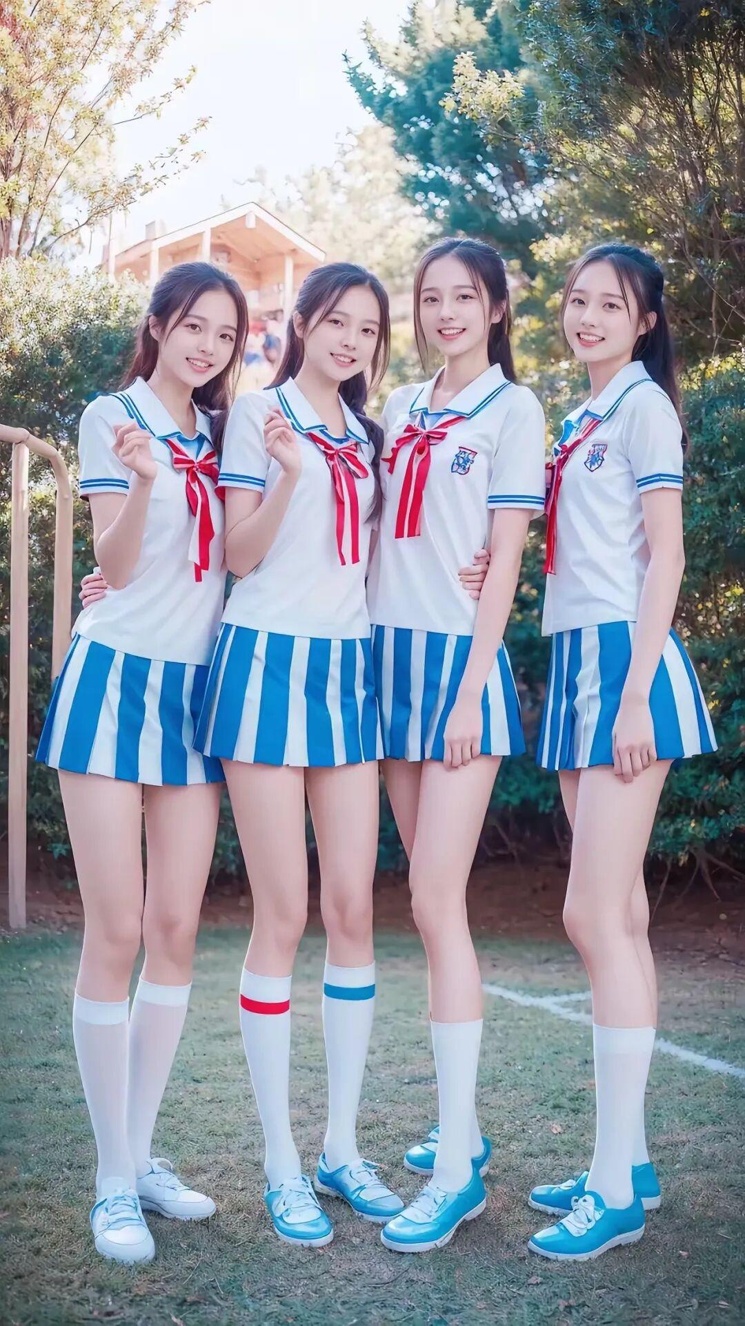 青春洋溢的校园时光，姐妹情深，一起笑看未来！🌞👭💕