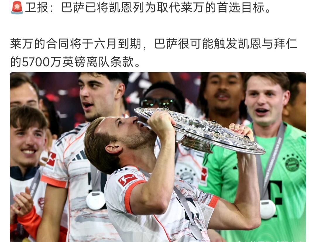 巴萨是真穷，他们决定买凯恩！几年前买莱万时34岁，明年38岁老了要换。明