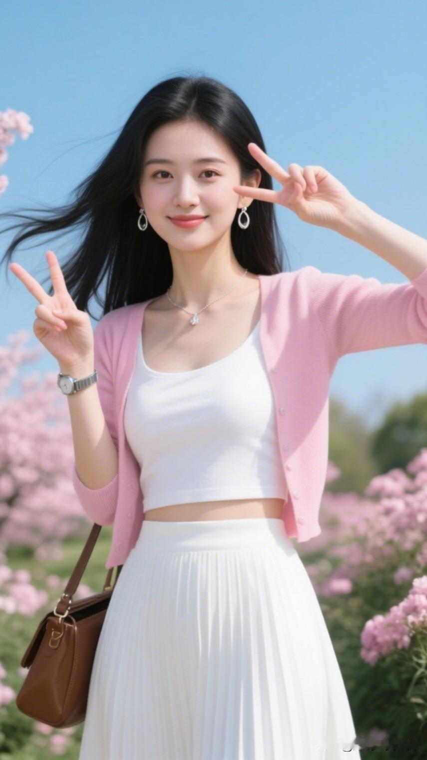 春日穿搭指南🌸粉色外套+白色裙摆，元气满满！💕