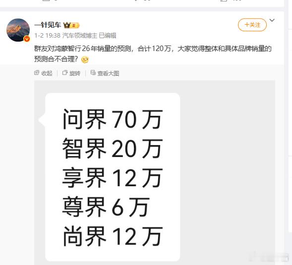 鸿蒙智行26年干120万？根据爆料来看，鸿蒙26年要发的车可不少阿