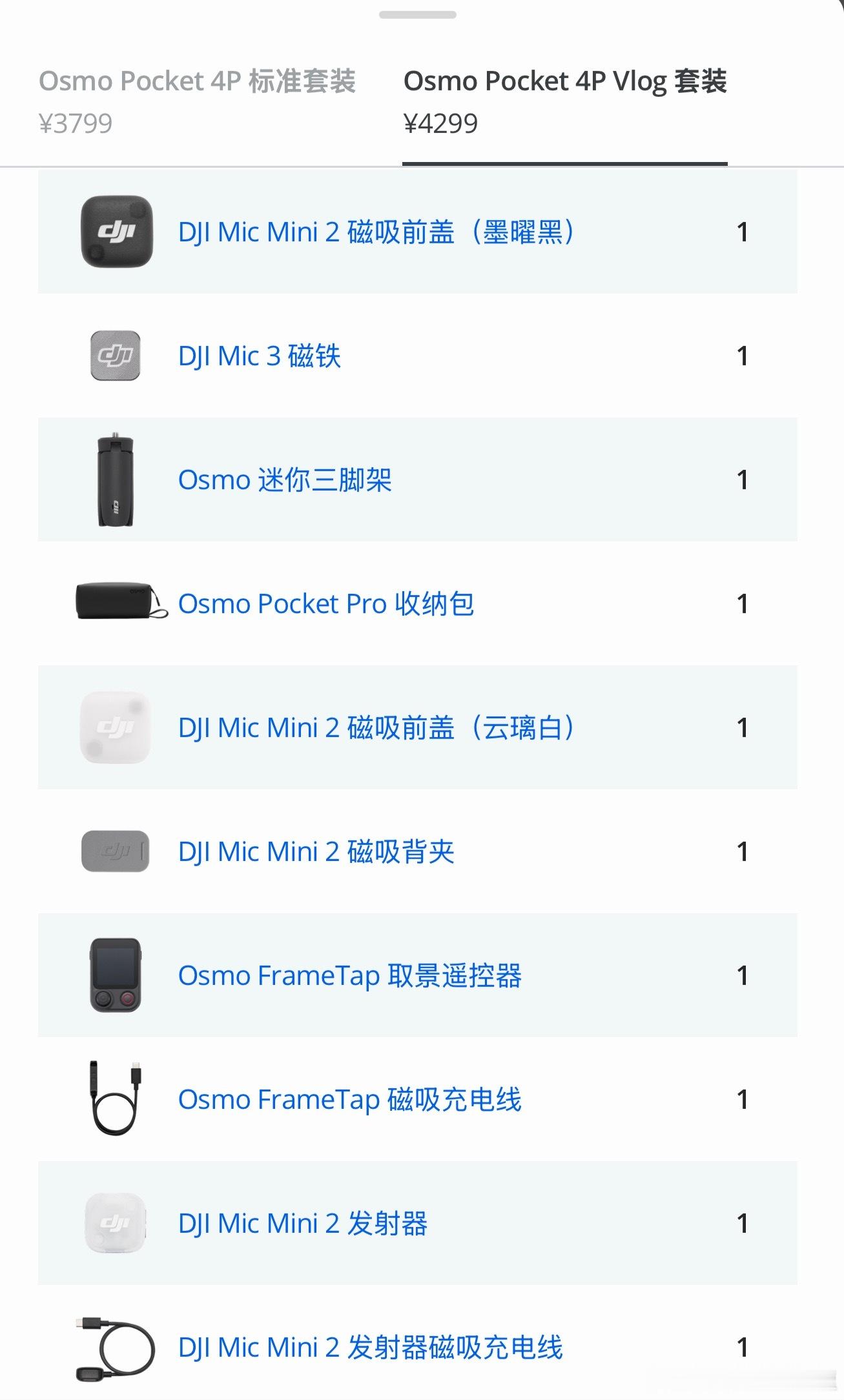 今儿刚有功夫仔细看看大疆发的预告Pocket4Pro的Vlog套装，多了一些
