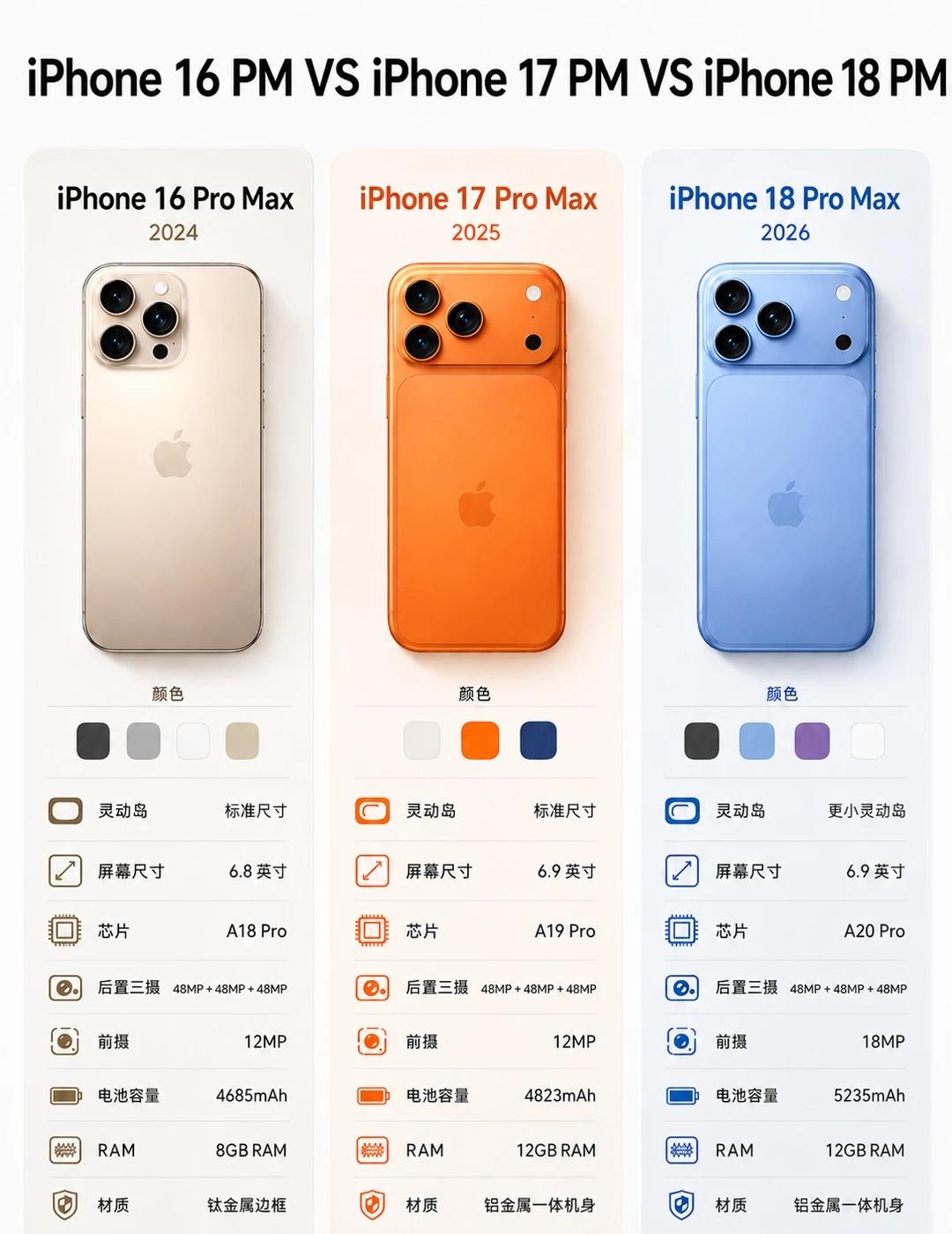 三代ProMax怎么选iPhone16ProMax、17ProMa
