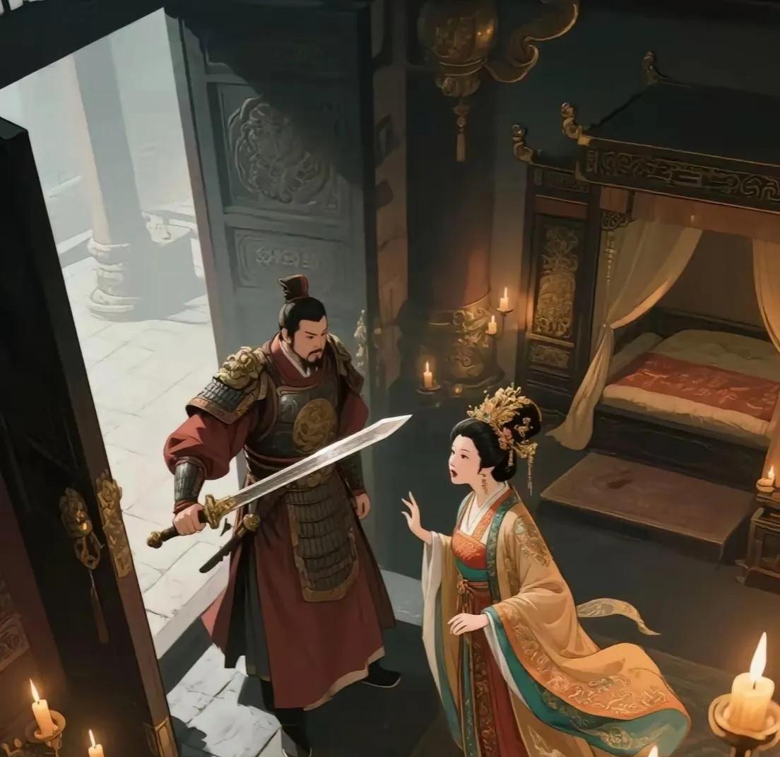 公元950年，大将军郭威发动兵变，闯入太后李三娘寝宫，李太后说：“皇位尽可拿去，