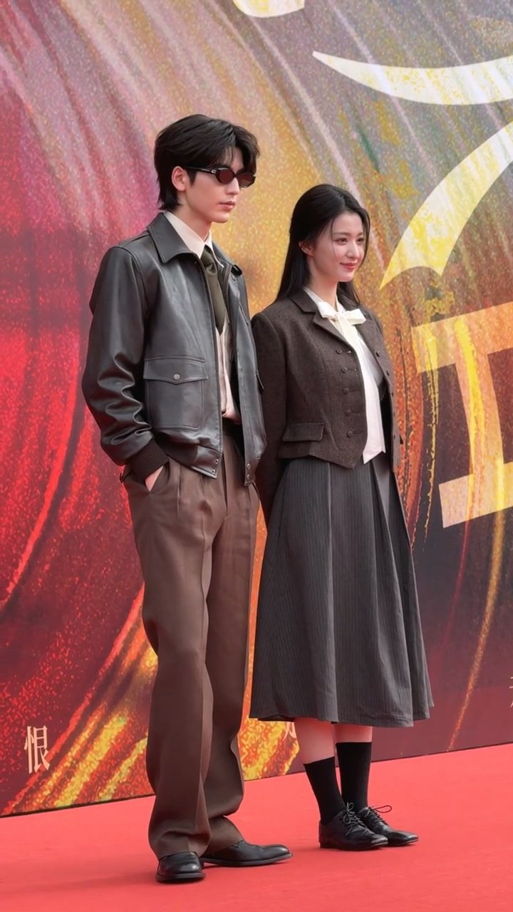 张凌赫王楚然新剧同框张凌赫王楚然这一秒过火同框《这一秒过火》开机仪式，张凌赫、王
