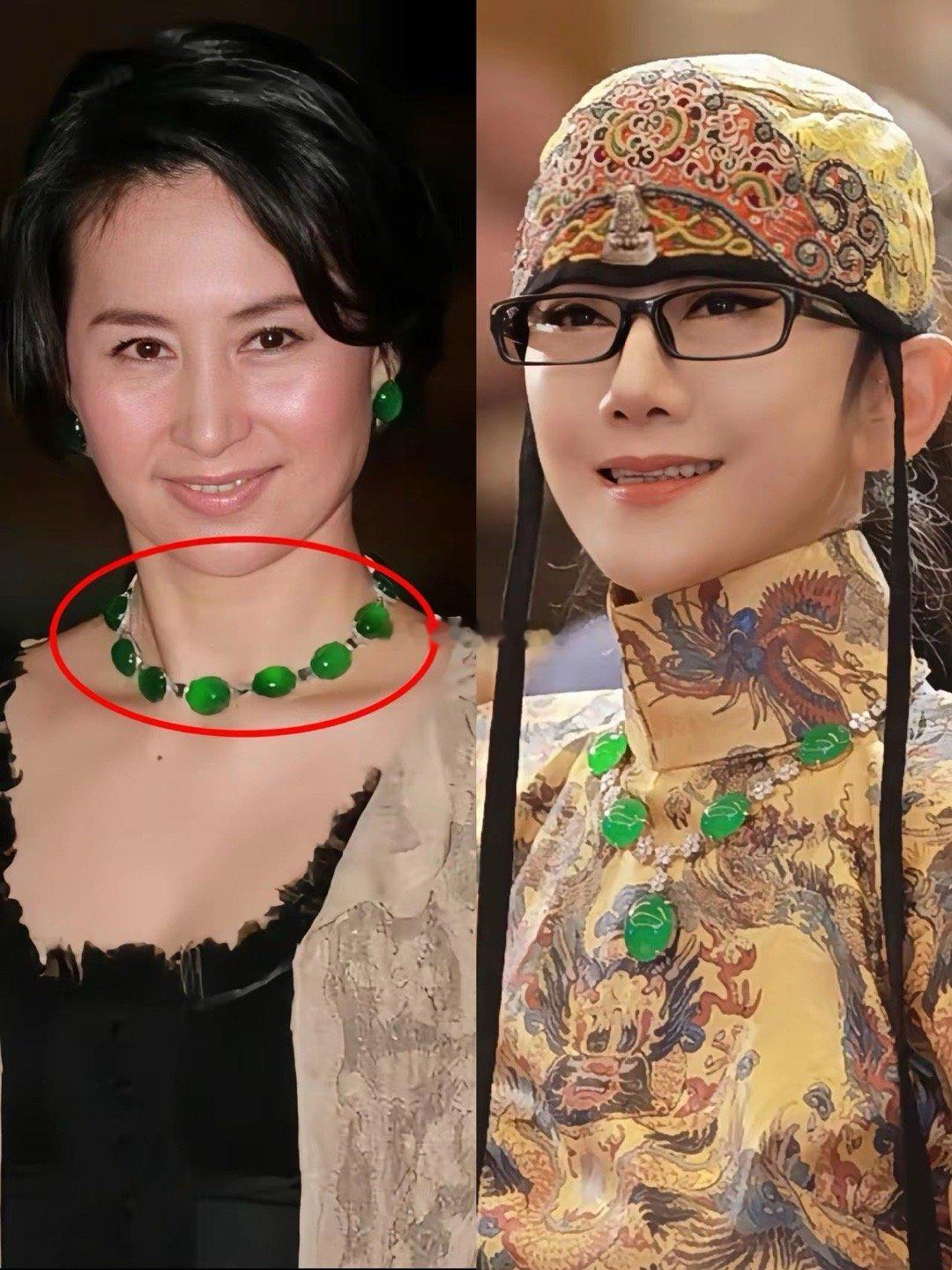 何超琼这套翡翠，2014年就要7200万了！杨丽萍这套3个亿，贵不贵？都是帝王绿