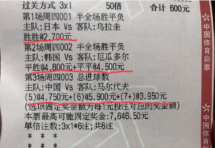今天的这三场国际友谊赛，这样打“半全场胜平负”和“进球数”，大家觉得怎么样？0