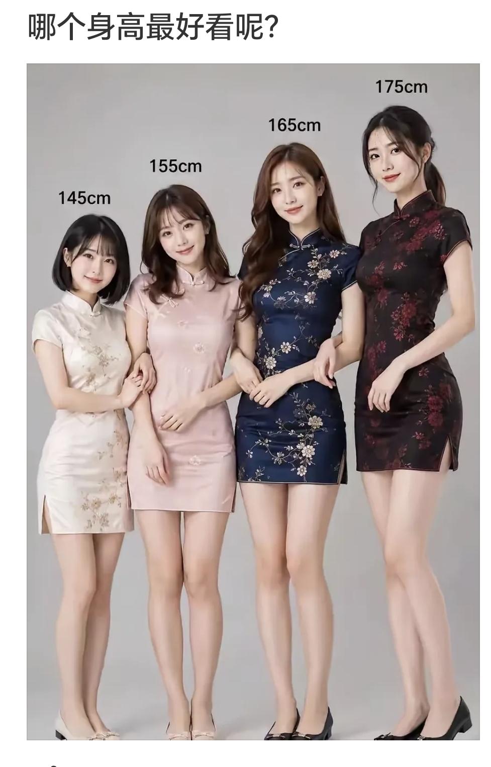 哈哈哈，大家来看一看，哪个身高是自己心心目中的女神身高对比表搞笑