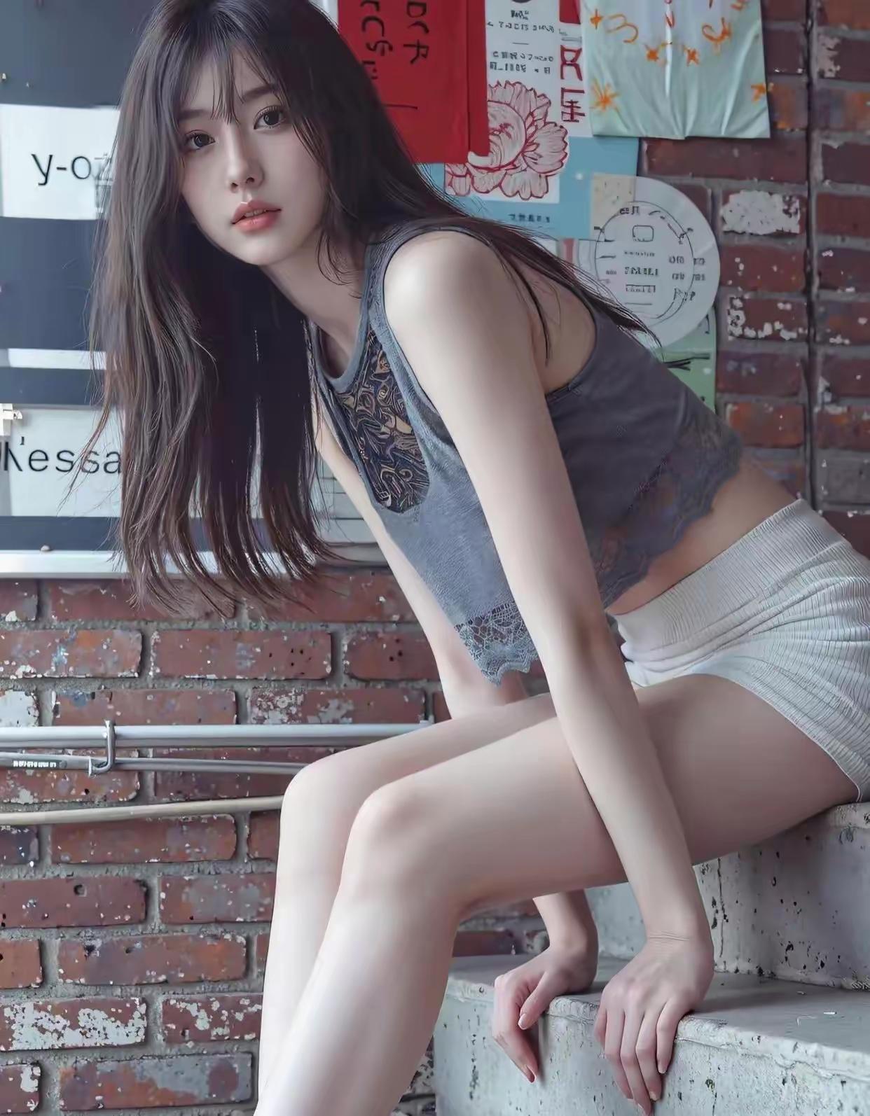 都市少女风，红砖墙下，时尚穿搭，清新自然氛围感出片穿搭马拉多纳有没有资格称为球