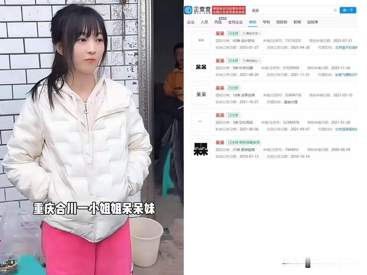 呆呆会被告侵权吗？应该不会，但可以肯定的是她以后再想用“呆呆”这个名字来注册