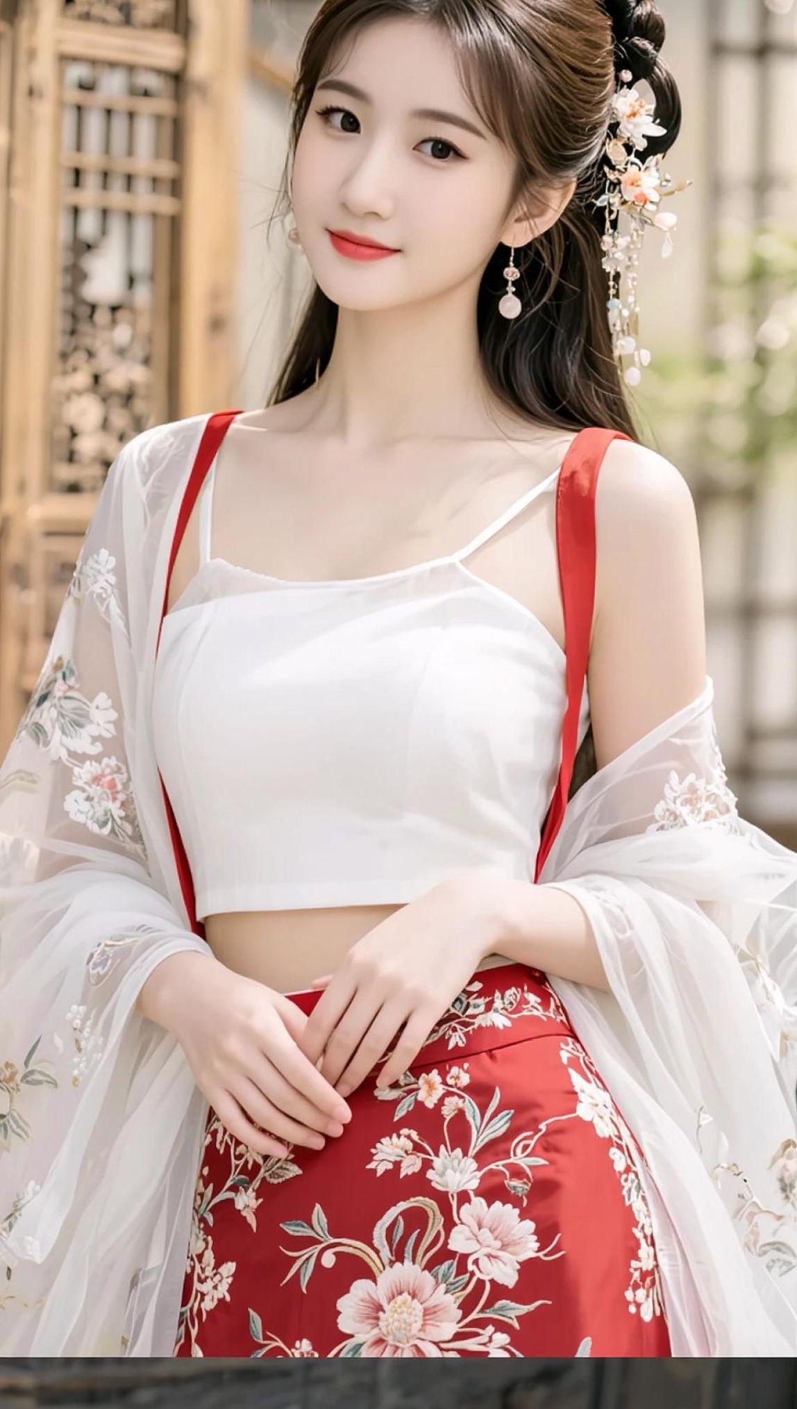 AI汉服花朵写真