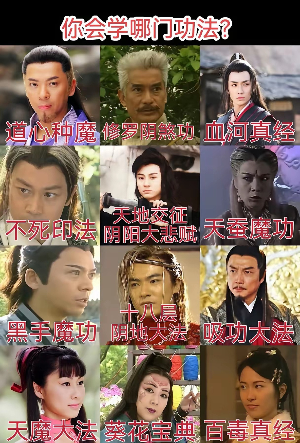 以下神功，你会选择修炼哪门神功