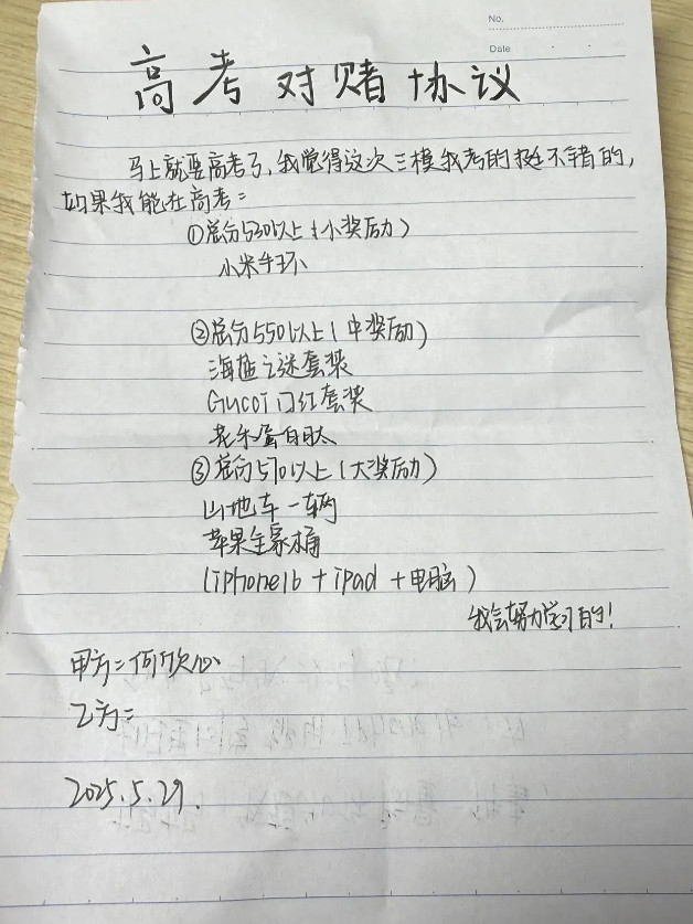 气得浑身发抖…女儿的行为真让我寒心今天整理她房间时，发现桌上这份东西。我们家境