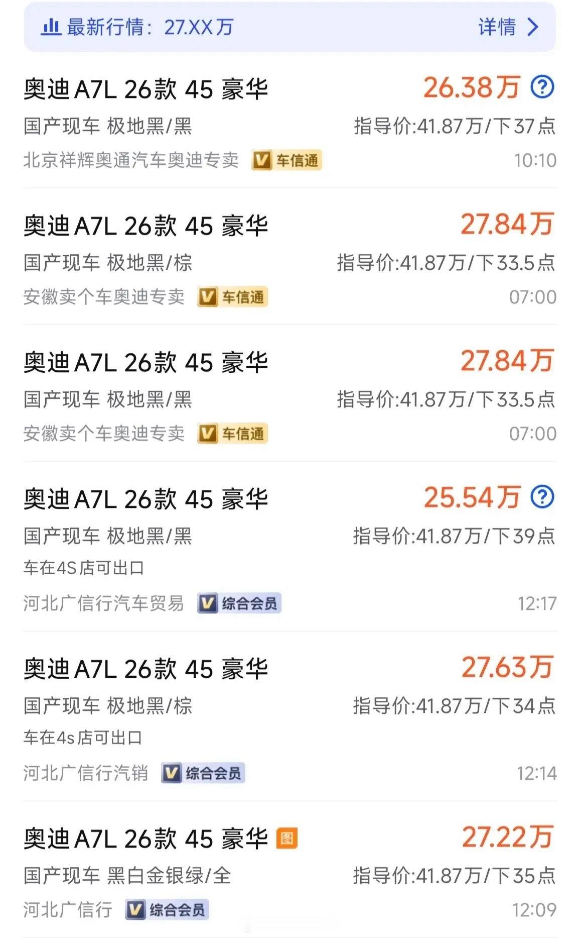 奥迪A7L已经跌到快一半了😳​​​
