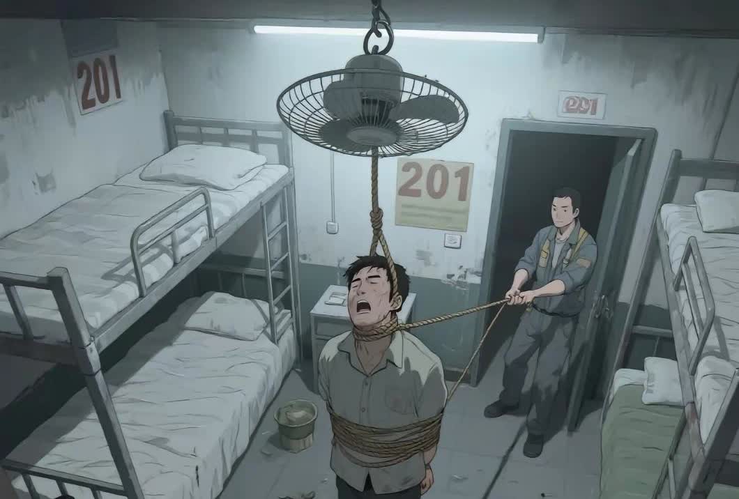 这是一起农民工杀人案，趁着被害人还熟睡中，将绳子放在脖子上。一般而言吊死一个人需