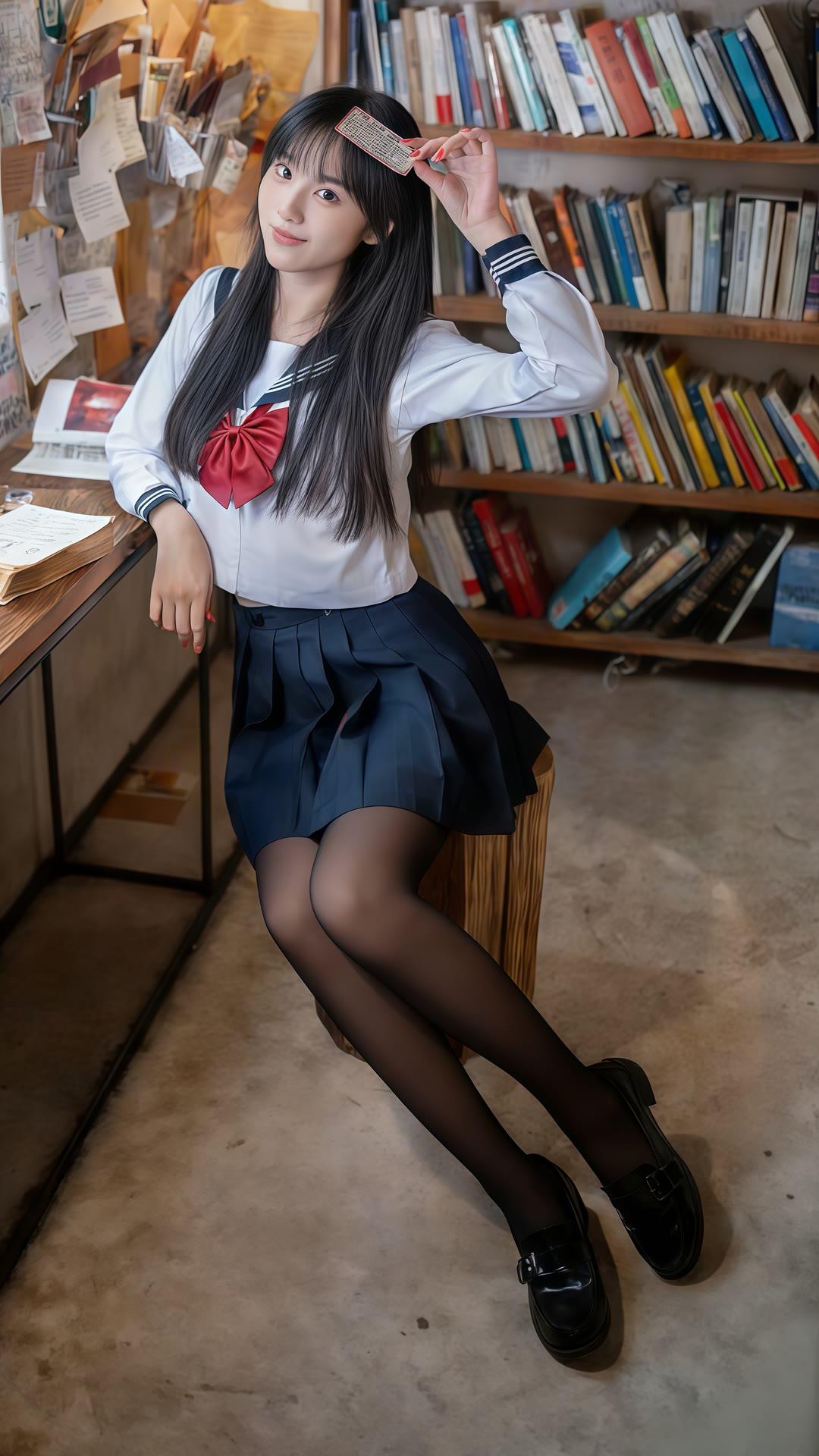 校园少女风，书香气息满满，青春洋溢！📚💖