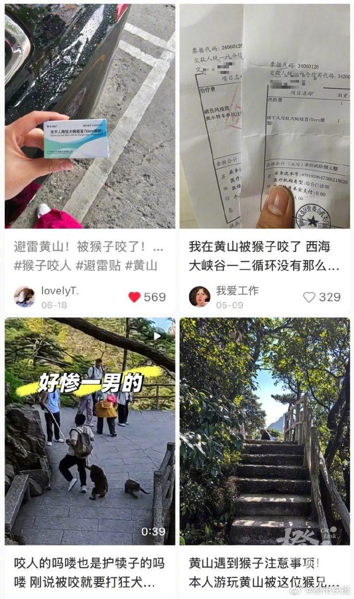 安徽，一95后女游客独自途经西海大峡谷时遭猴群围攻，腿部多处被抓咬出血，连夜接种