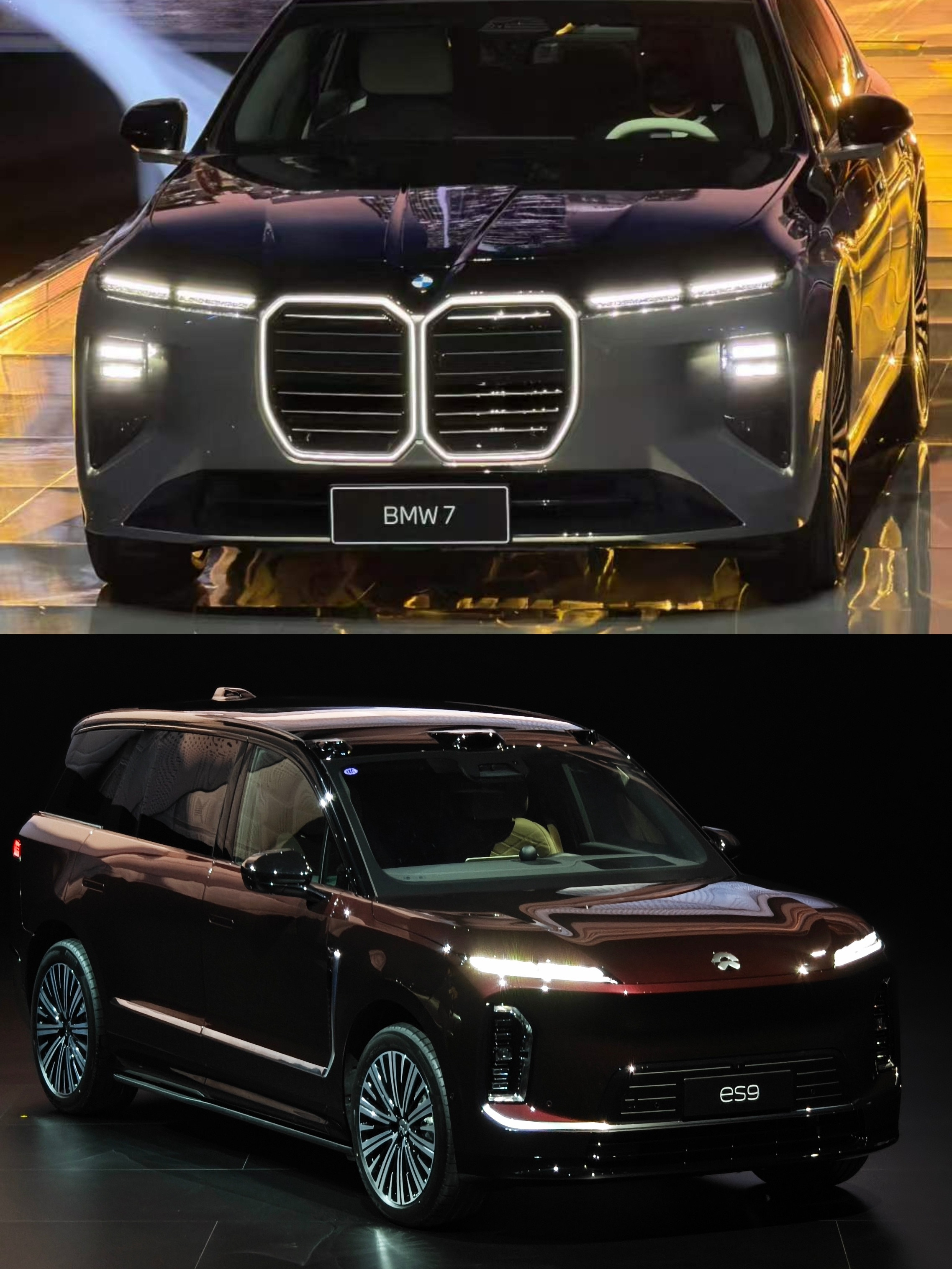 万万没想到新款宝马7系也用上了蔚来doubledash的设计风格，不能说像吧，