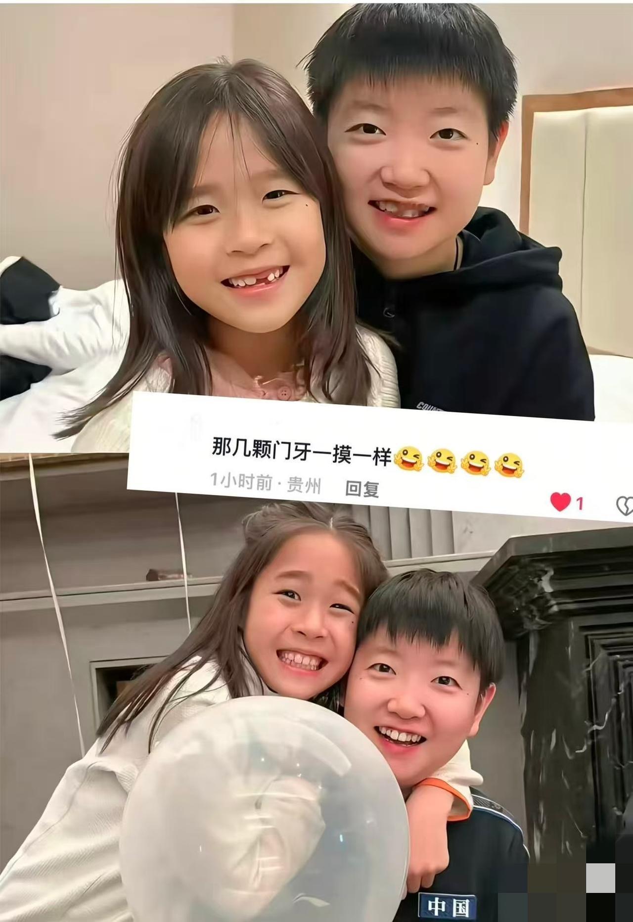 昨天看到师傅coco保护莎莎，今天就看到闺女小豌豆的门牙这长势是照着孙颖莎的长的