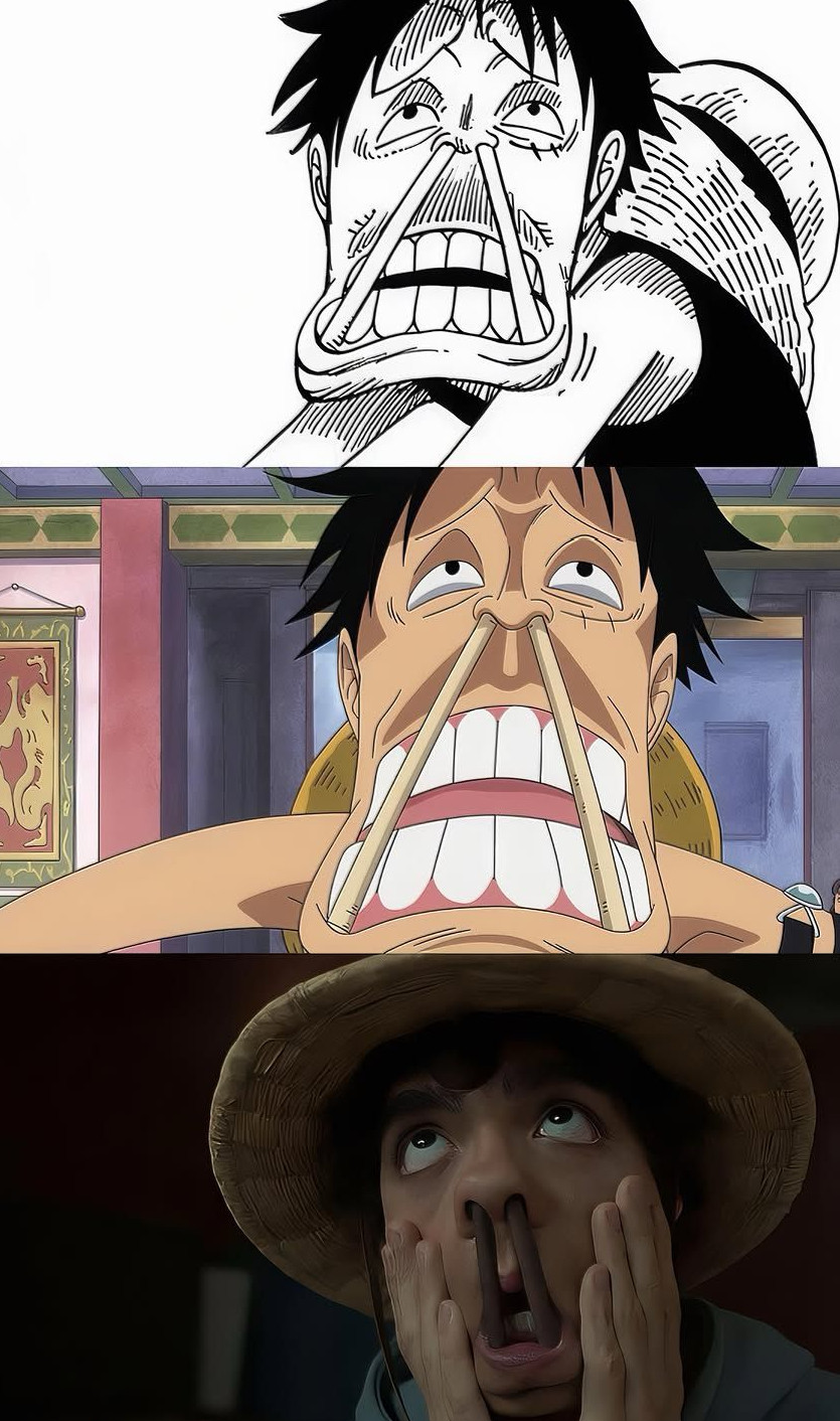 海贼王海贼王路飞三个版本的表情