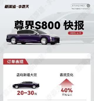 实在是太夸张了，国产超豪华轿车取得了历史性的突破！尊界S800销售快报！
