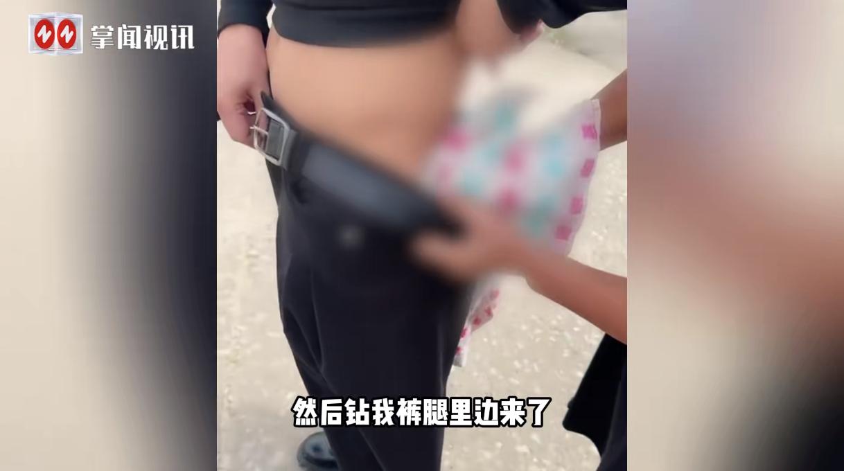 “太离谱了！”10月18日，河南商丘，一男子正和村民一起在路边晒粮食时，突然一只