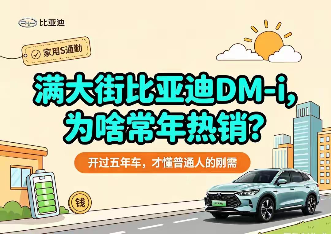 满大街的比亚迪DM-i，最狠的不是省油，是明明可以当纯电车开，却非给你塞个“永不