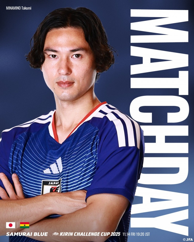 相互交手日本5胜3负, 日本公布战加纳赛前海报: 南野拓实入镜