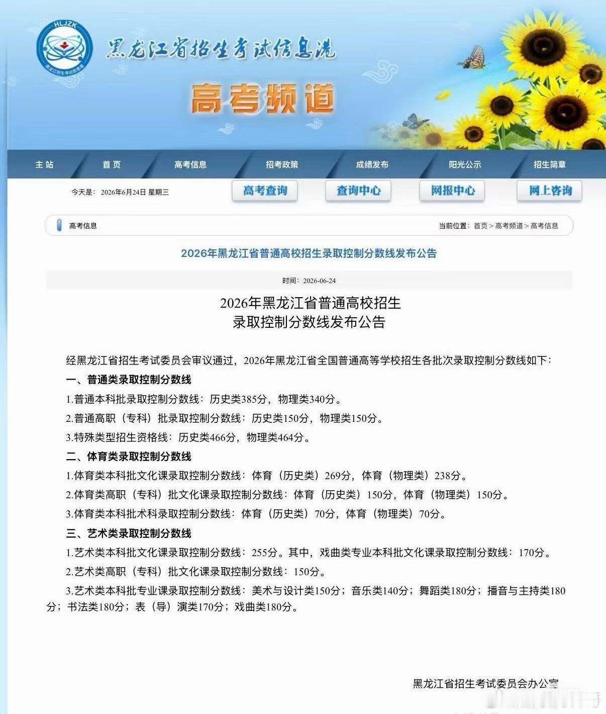 卧槽，这就是全国录取分数线最低的地方吧？黑龙江的高考录取分数线本科300多分，专