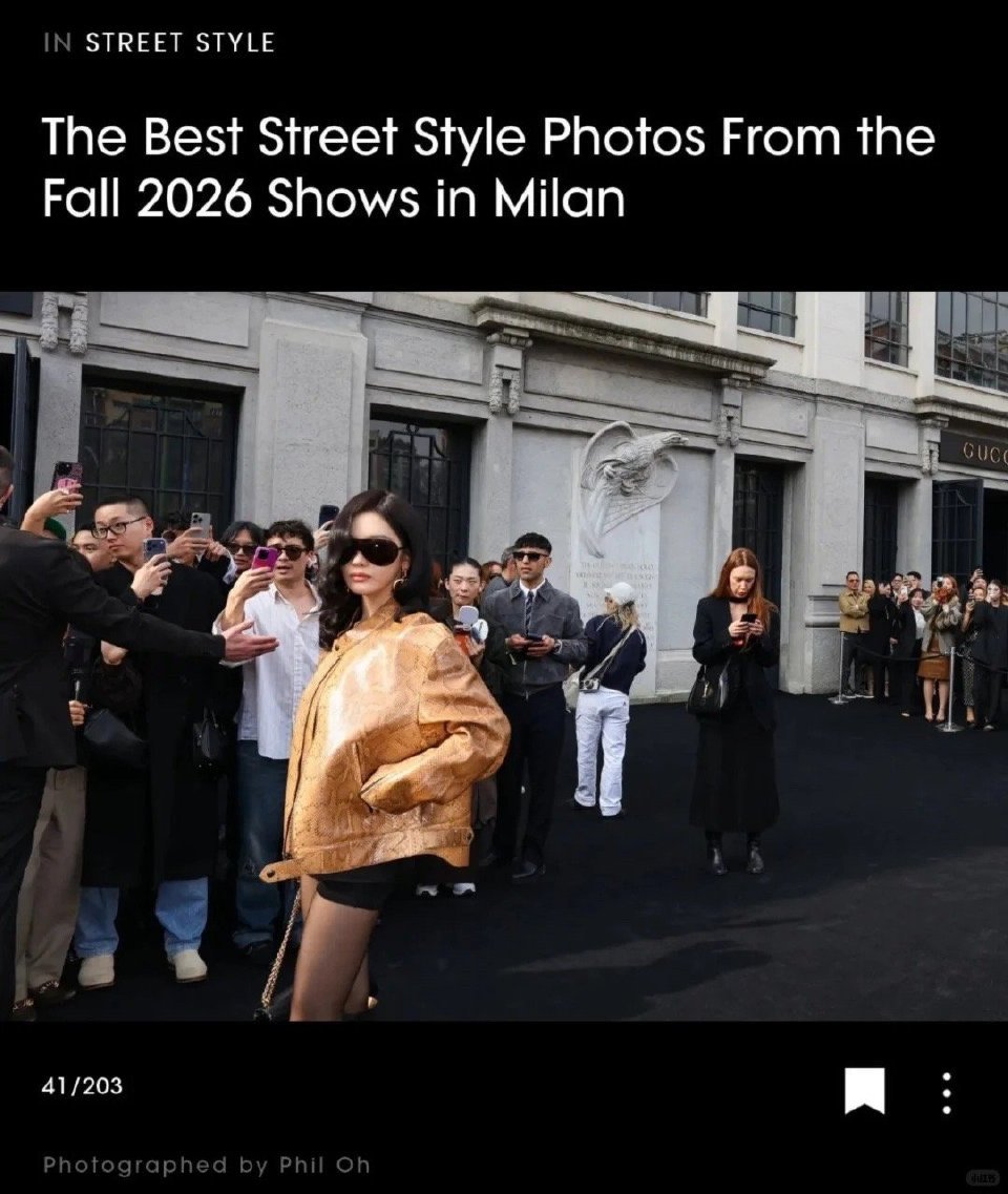 宁艺卓Vogue米兰时装周最佳街拍宁艺卓登Vogue最佳街拍宁艺卓米兰时装周最