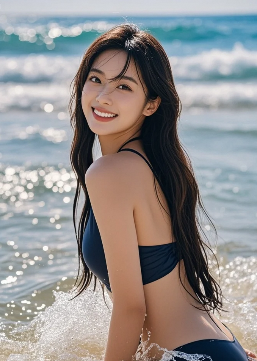 碧海蓝天，她是这个夏天最美的回忆