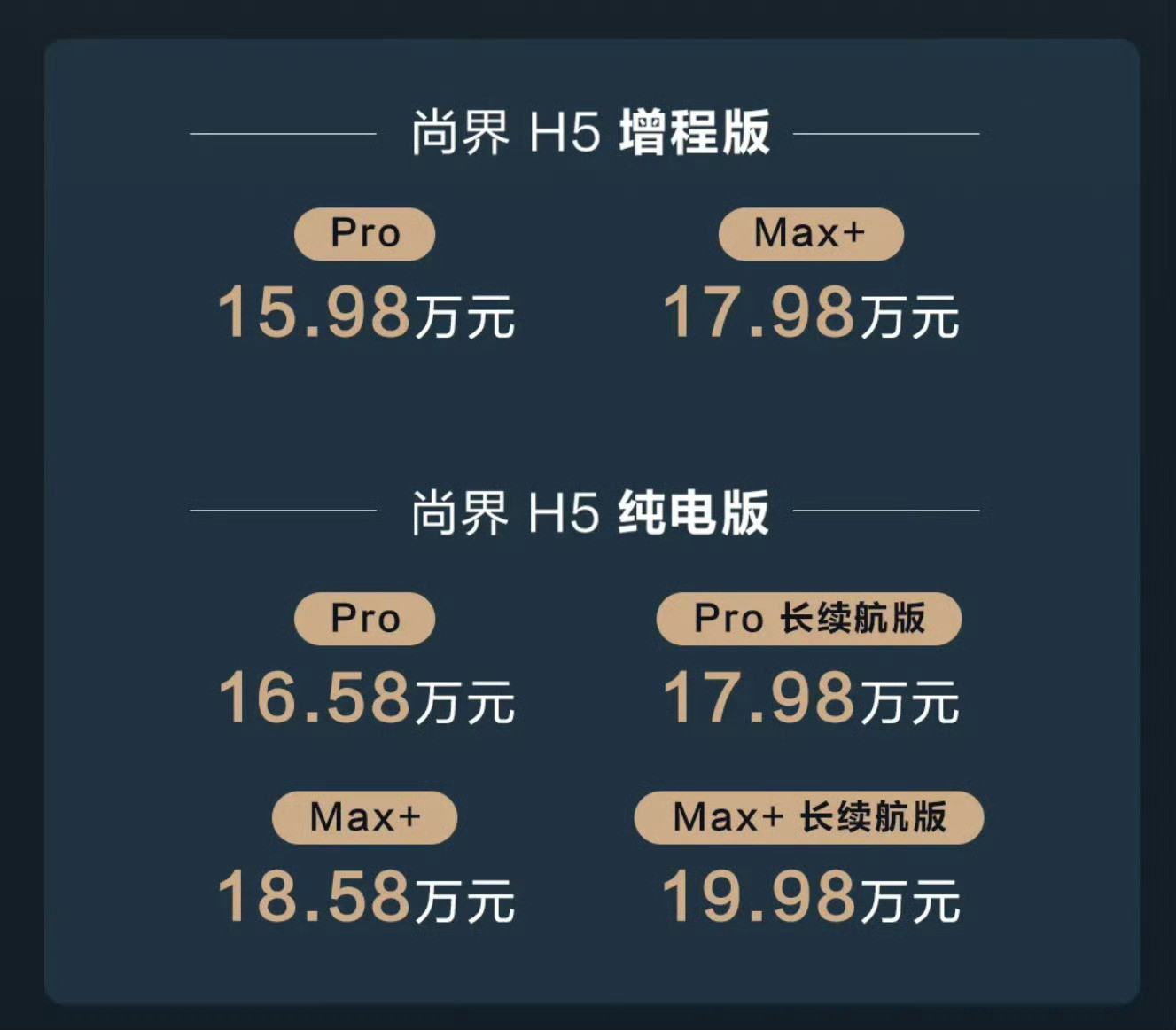 售15.98万起！新款尚界H5上市