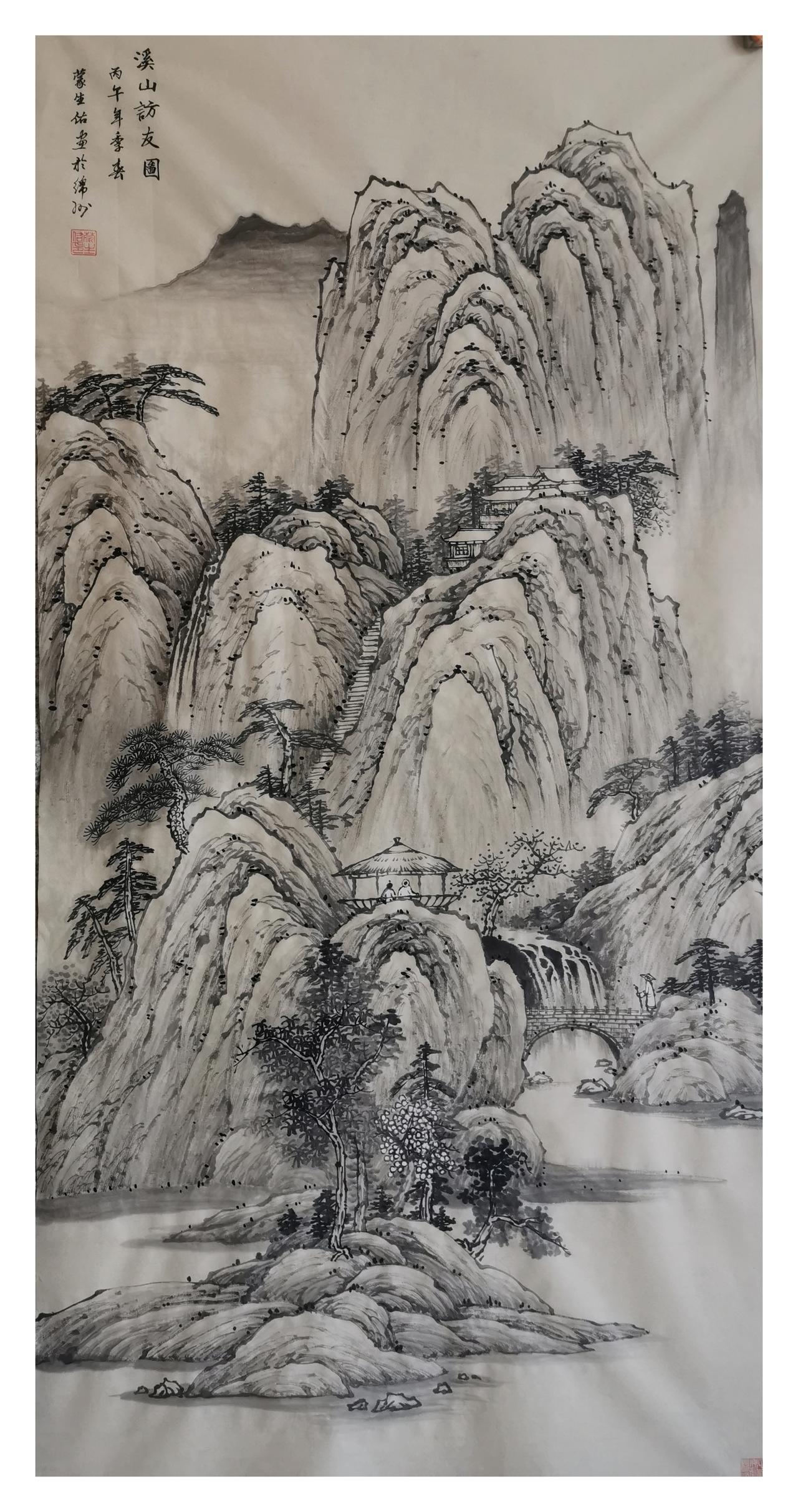 中国山水画（原创）作品欣赏：传统水墨山水画水墨风格山水画水墨中国山水画中国