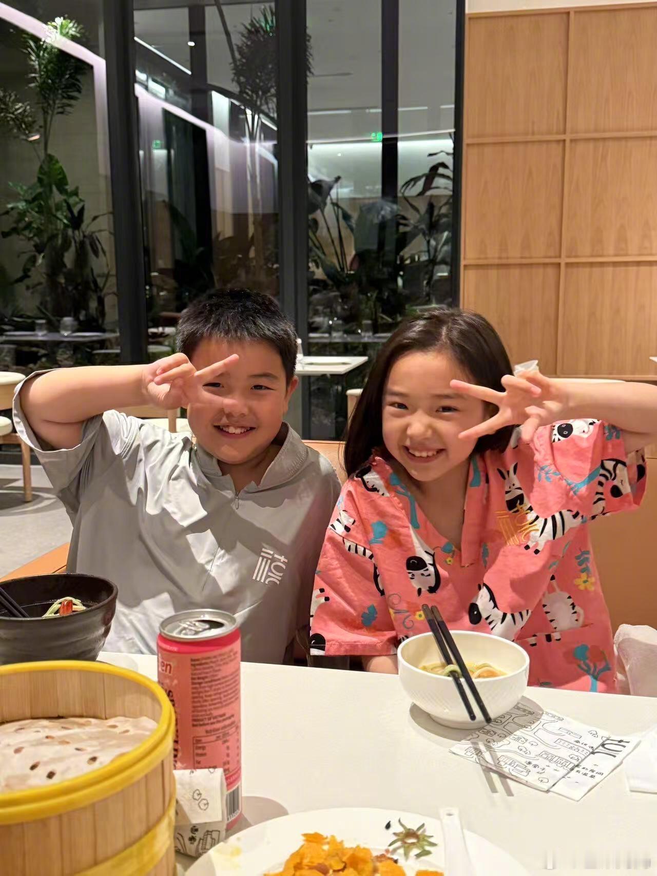 佟丽娅儿子朵朵和董璇女儿小酒窝，一起长大的两小只好萌！！​​​
