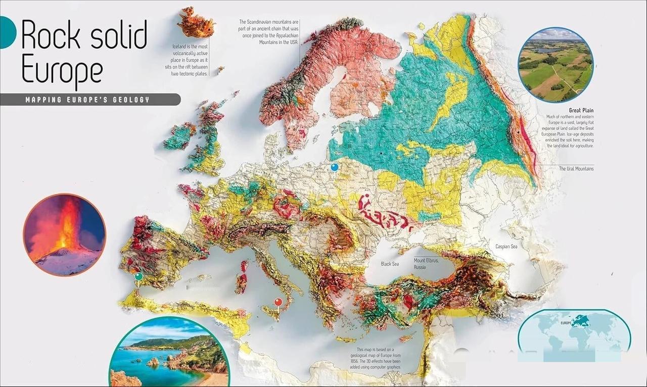 欧洲在一座巨大的石头山上欧洲