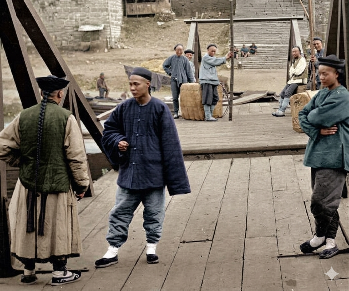 这张照片是19世纪70年代，由苏格兰摄影师约翰·汤姆森长江沿岸（很可能是汉口、宜