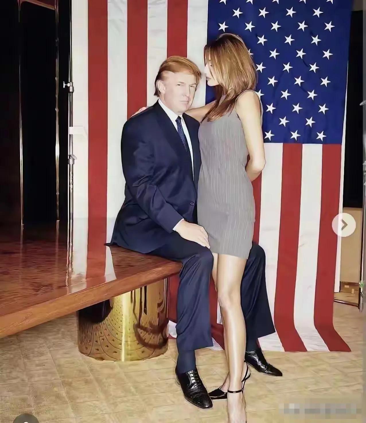 特郎普年轻时与女明星的私密照。