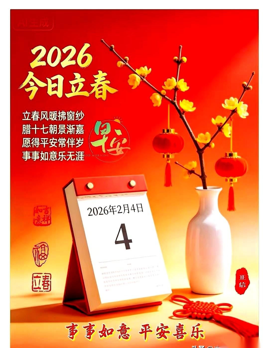 今天最厉害的三个字，不是“我爱你”，是“立春了”。就这三个字，好像一个漫长的、