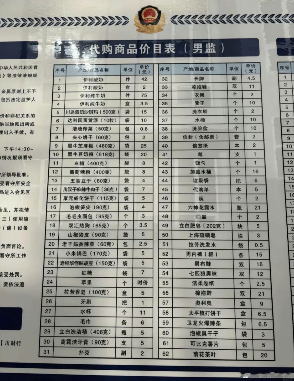 为什么我感觉监狱代沟的价格，比我们生活中的价格都要便宜呢？是错觉嘛？