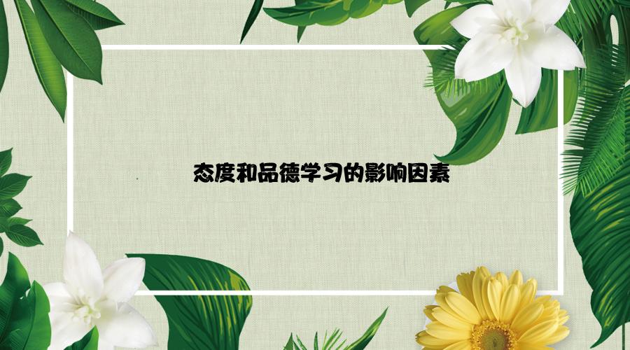 态度和品德学习的影响因素