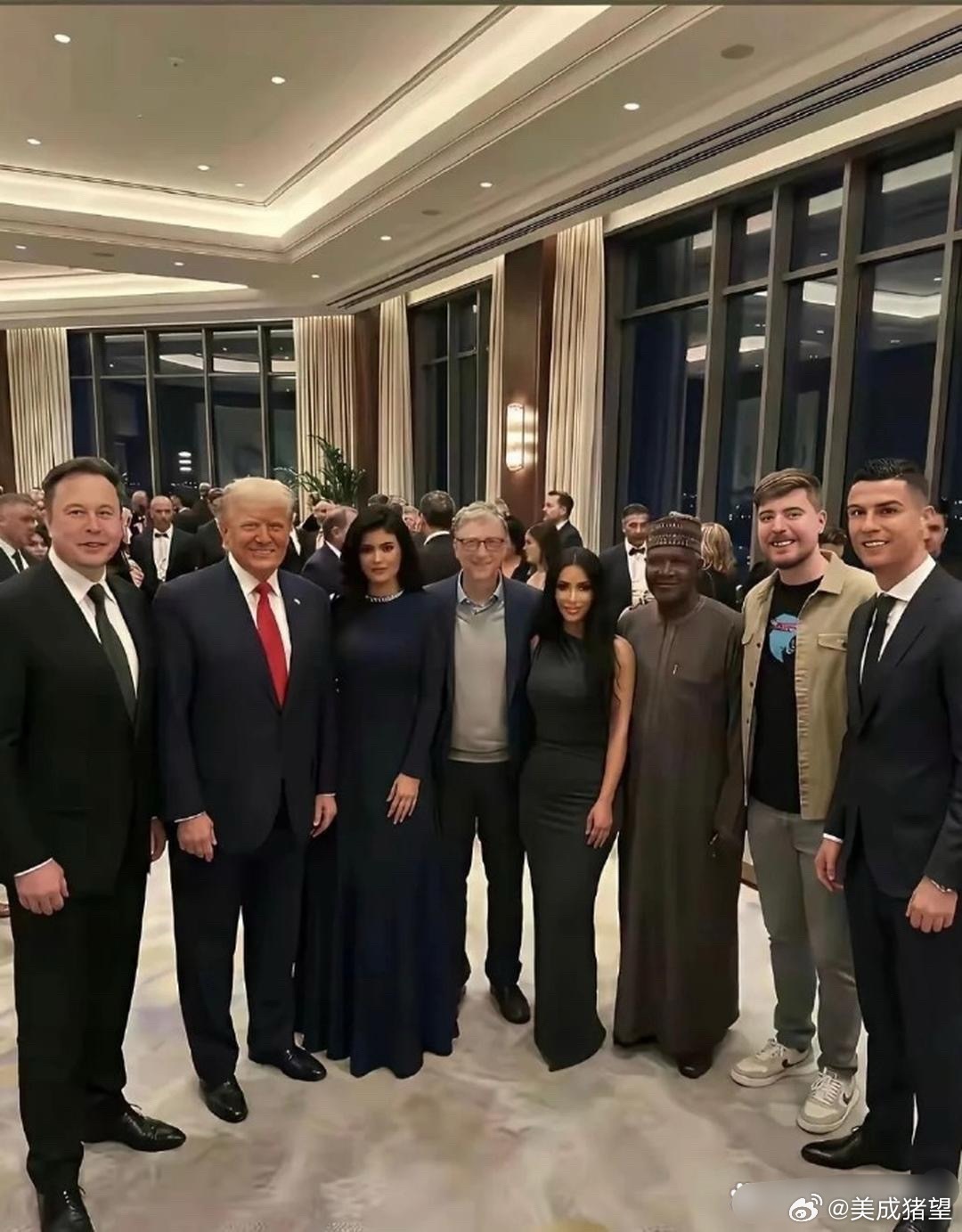 这才是真正的高端局啊，连马斯克都站最边上