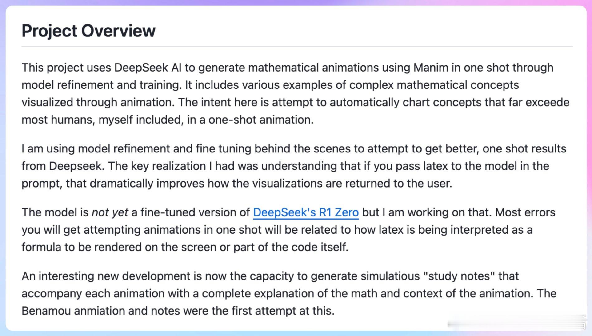 【[372星]Math-To-Manim：基于DeepSeekAI的数学动